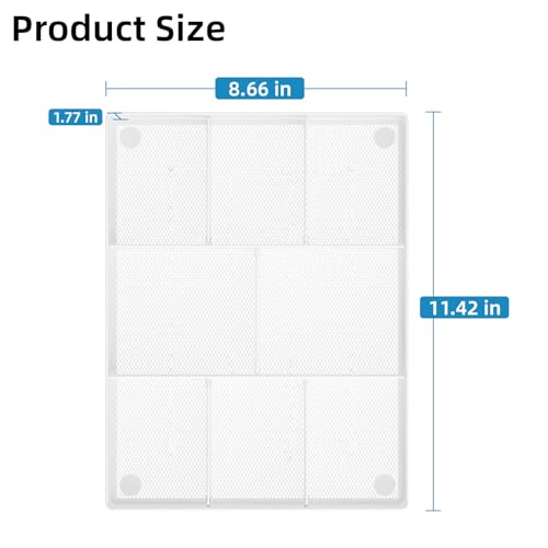 Desk Drawer Organizer (White / 12 x 8.5 x 1.8)