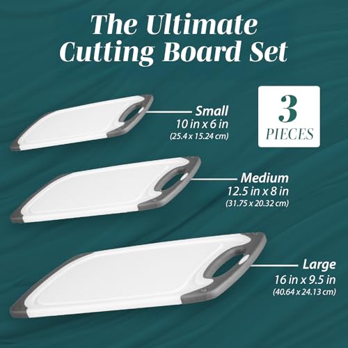 Cutting Boards for Kitchen (15.4"L x 11.1"W / Gray)