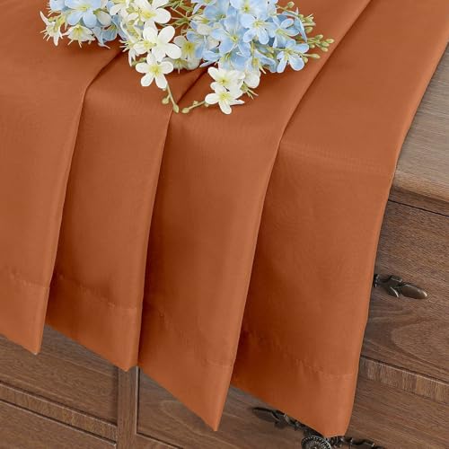 Orange Valances for Windows 14 inch Length 2 Panels Set (42"W x 14"L (Pack of 2) / Orange)