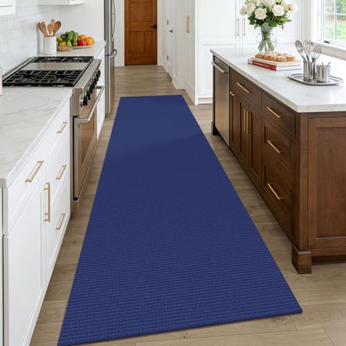 Cotton Runners Rugs for Hallway 3x10 (Deep Navy Blue / 3' x 10' (Runner))