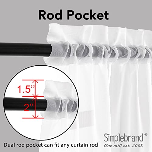 White Sheer Curtains (White / 42"W x 84"L (Pack of 2))