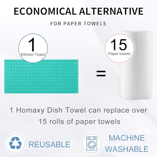 100% Cotton Terry Kitchen Towels (Turquoise / 13 X 28 - 8 Pack)
