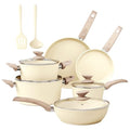 12 Piece Kitchen Cookware Sets (12-piece / Beige)