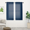 Voile Sheer Curtain Panels 45in Long 2 Pack (Navy Blue / 42"W x 45"L (Pack of 2))