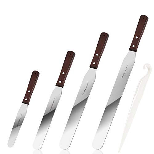 4PCS Cake Decorating Icing Spatula set with 4 (Straight Spatulas 4, 6, 8 & 10 Inch)