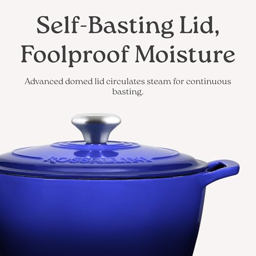 Signature Enameled Cast Iron Dutch Oven (2Q (1.9L) / Indigo Blue)