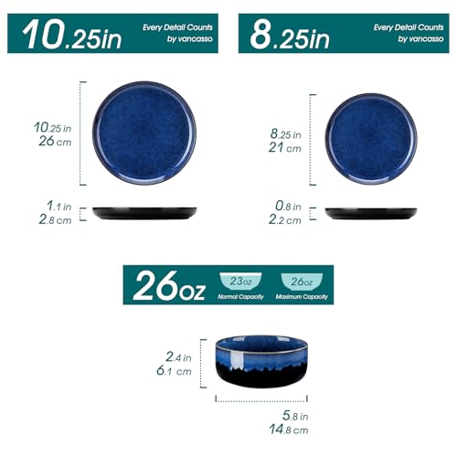 Starry 12 Pieces Dinnerware Sets for 4 (Blue / 12 Pcs (Service for 4))
