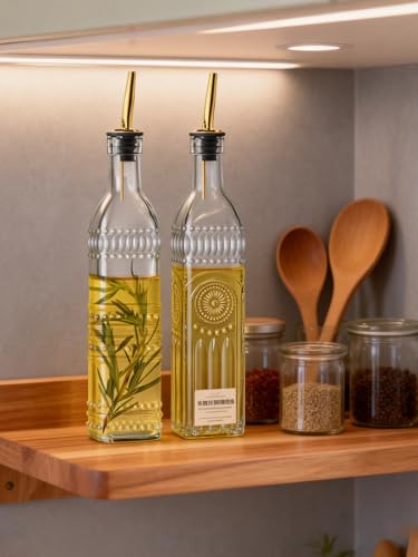4 Pcs Olive Oil Dispenser Bottle for Kitchen (Square)