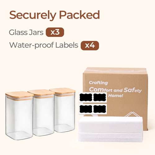 Glass Storage Containers with Lids 1.4 Qt (1.4 qt x 3)