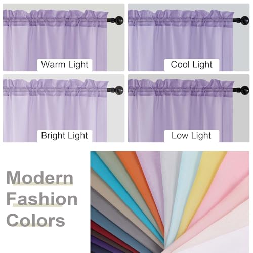Lavender Sheer Curtain for Bedroom Living Room 72 Inches Long 2 Panels Set (Lavender / 42"W x 72"L (Pack of 2))