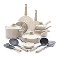 16 Piece Ceramic Nonstick Pots & Pans Cookware Set (16 Piece Cookware Set / Soft Grip / Taupe)