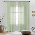 Light Green Sheer Curtains 72 Inches Long 2 Panels (Light Green / 42"W x 72"L (Pack of 2))