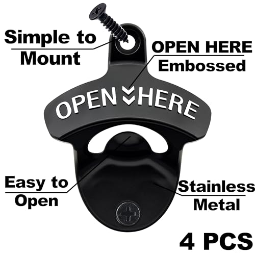Wall Mounted Bottle Opener Stainless (Black/White)