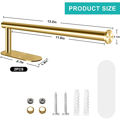 Gold Paper Towel Holder Under Cabinet Wall Mount (Gold / Rectangle)