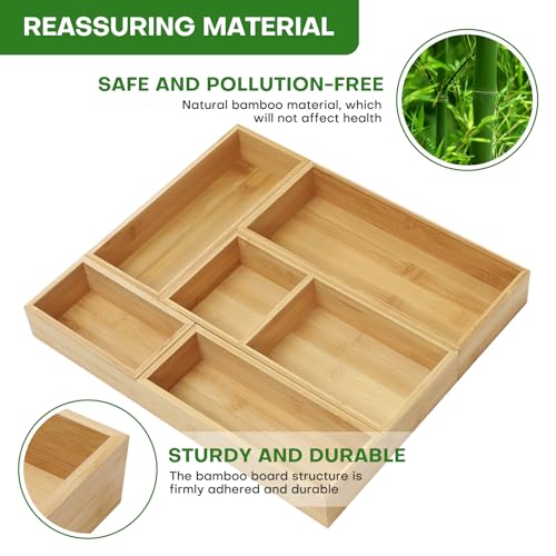 Bamboo Drawer Organizer Set (5)