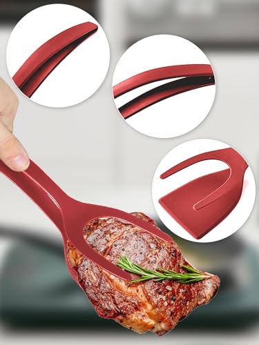 2Pcs Egg Flipper Spatula (Red)