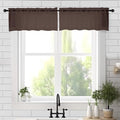 Sheer Valances for Windows 2 Pieces (Chocolate Brown / 42"W x 14"L (Pack of 2))