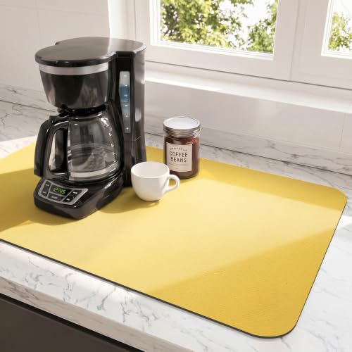 Coffee Mats for Coffee Bar Accessories (Yellow / 31.5" x 17")