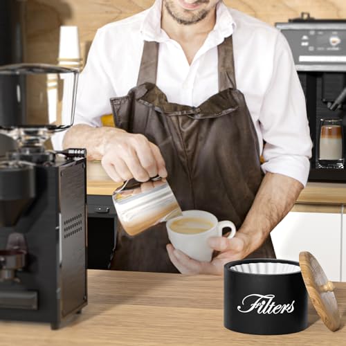 Wood Coffee Filter Holder with Lid (Black Wooden)