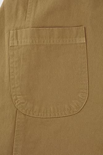 Cotton Linen Cross Back Apron with Pockets for Women without Waist Tie for Gardening Painting Cleaning Cooking (Yellow-02)