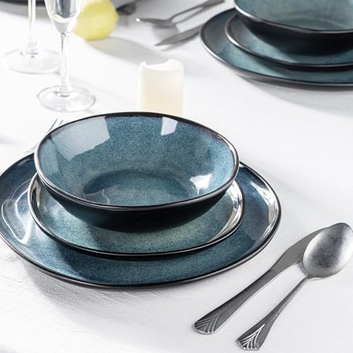 Ceramic Dinnerware Sets for 6 (Matte Ceylon Blue / Service for 6)
