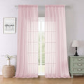 Blush Pink Sheer Curtains 96 Inches Long 2 Panels Set (Blush Pink / 59"W x 96"L (Pack of 2))