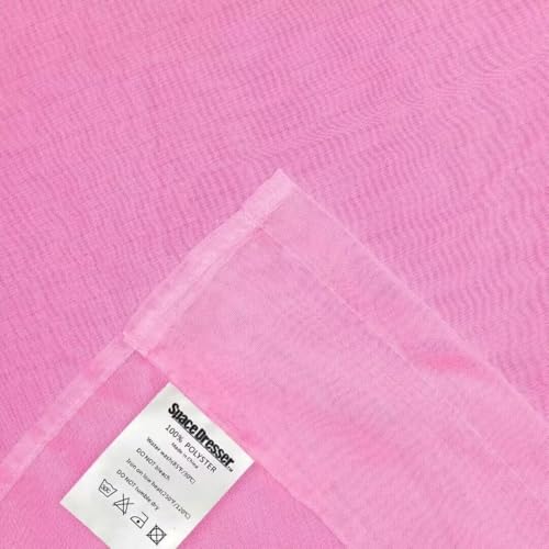 Basic Rod Pocket Sheer Voile Window Curtain Panels Pink 1 Pair 2 Panels 60 Width 96 Inch Long for Kitchen Bedroom Children Living Room Yard（Pink (Pink / 60"W x 96"L (Pack of 2))