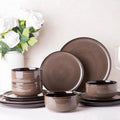 Ceramic Dinnerware Sets for 4 (Modern-Chestnut / Service for 4 (12 Pcs))