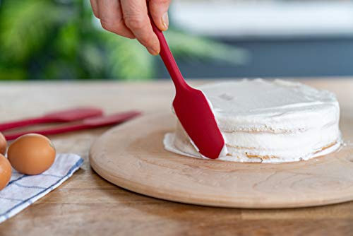 Premium 600°F Heat Resistant 5 Piece Silicone Spatula Set for Baking (Red)