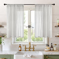 Light Grey Linen Curtains 40 Inch Length (Light Grey / 42"W x 40"L (Pack of 2))