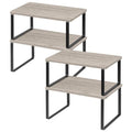 Kitchen Cabinet and Counter Shelf Organizer (11.7''W / Black + Greige)