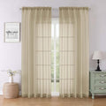 Taupe Sheer Curtains for Bedroom Decor 84 Inches Long 2 Pcs (Taupe / 59"W x 84"L (Pack of 2))