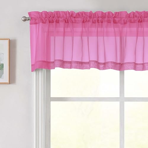 Hot Pink Valances for Windows (Hot Pink / 42"W x 14"L (Pack of 2))