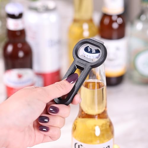 Magnetic Bottle Opener Pop Can Opener for Refrigerator (Black-1 Pack)