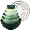 Plastic Mixing Bowls with Lids Set for Kitchen (Green)
