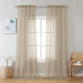 Sheer Taupe Curtains 90 inches Long 2 Panels (Taupe / 42"W x 90"L (Pack of 2))