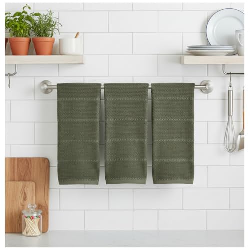 Olive Green Kitchen Hand Dish Towels (Olive Textured)
