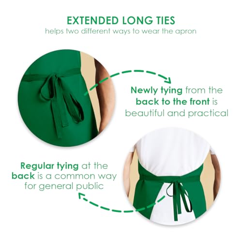 green aprons chef apron for men bbq apron for men aprons bulk (Pack of 2 / Green)