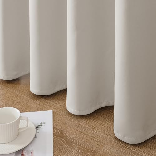 Blackout Curtains 95 Inch Length 2 Panels Set (Natural / 52"W x 95"L (Pack of 2))