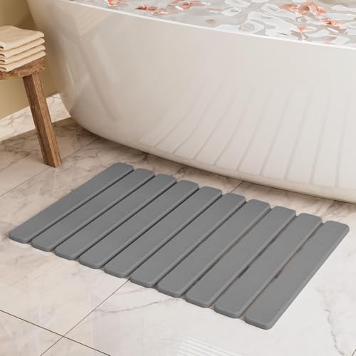 Foldable Stone Bath Mat (Dark Gray / 23.5" x 15.4" (Rectangular))