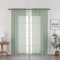 Sage Green Sheer Curtains 72 Inches Long 2 Panels Set (Sage Green / 42"W x 72"L (Pack of 2))