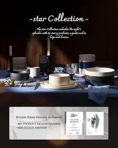 Star Stoneware Dinnerware Sets for 8 (White)