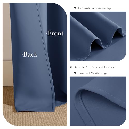Blackout Curtains 84 inches Long (Blue Haze / 52"W x 84"L (Pack of 2))