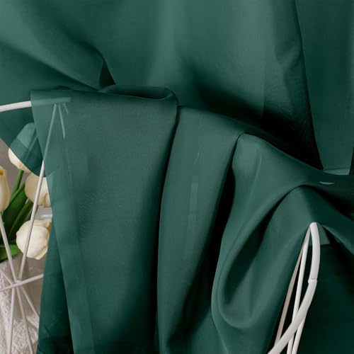 Hunter Green Sheer Curtains 72 Inches Long 2 Panels (Hunter Green / 42"W x 72"L (Pack of 2))