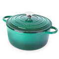 Cast Iron Dutch Oven with Lid (Dark Green / 5-Quart - Deep)