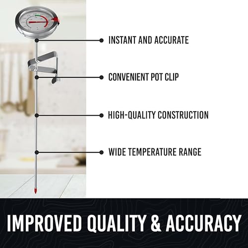 Candy Thermometer with Pot Clip (White 1 Pack)