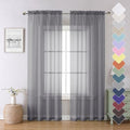 Charcoal Grey Sheer Curtains 84 Inch Long for Living Room 2 Panels (Charcoal Grey / 40"W x 84"L (Pack of 2))