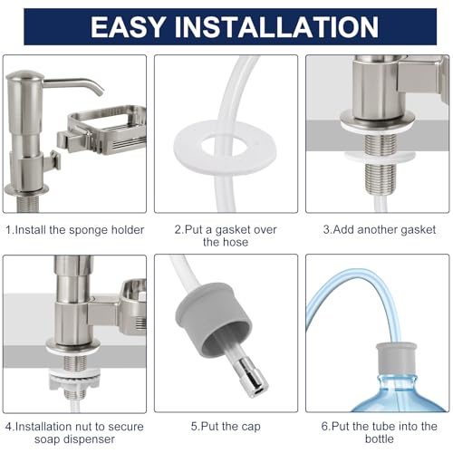 Soap Dispenser for Kitchen Sink (Brushed Nickel)