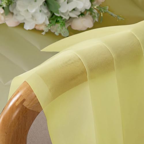 Goose Yellow Sheer Curtains 78 Inches Long 2 Panels (Goose Yellow / 42"W x 78"L (Pack of 2))