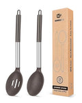 Silicone Cooking Spoons for Nonstick Cookware (Chocolate)